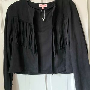 cropped , fringed suede jacket